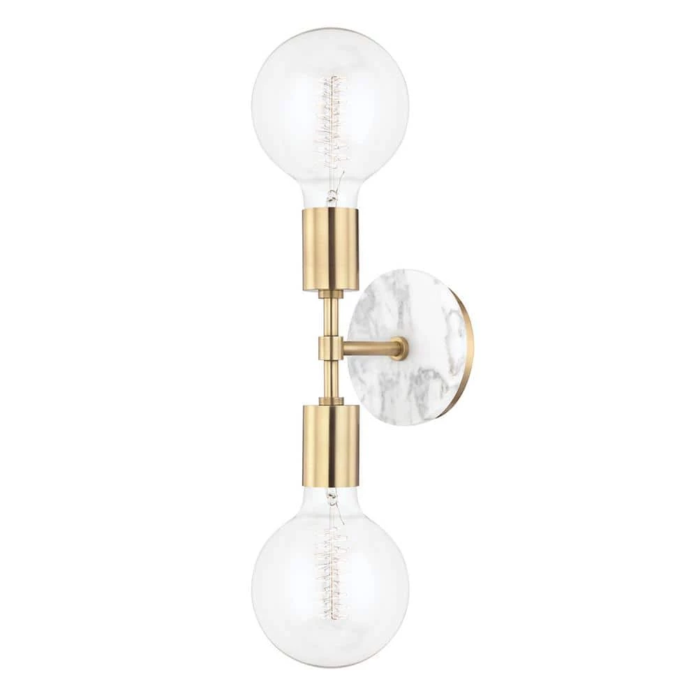 Chloe 2-Light Aged Brass Wall Sconce by MITZI HUDSON VALLEY LIGHTING 3 Chloe 2-Light Aged Brass Wall Sconce by MITZI HUDSON VALLEY LIGHTING