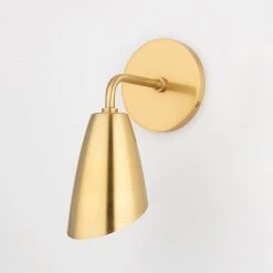 Kai 1-Light Aged Brass LED 10.25 in. H Wall Sconce by MITZI HUDSON VALLEY LIGHTING -EcoSmart Sales aged brass mitzi hudson valley lighting vanity lighting h115101 agb 1f 1000