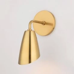 Kai 1-Light Aged Brass LED 10.25 in. H Wall Sconce by MITZI HUDSON VALLEY LIGHTING -EcoSmart Sales aged brass mitzi hudson valley lighting vanity lighting h115101 agb 4f 1000