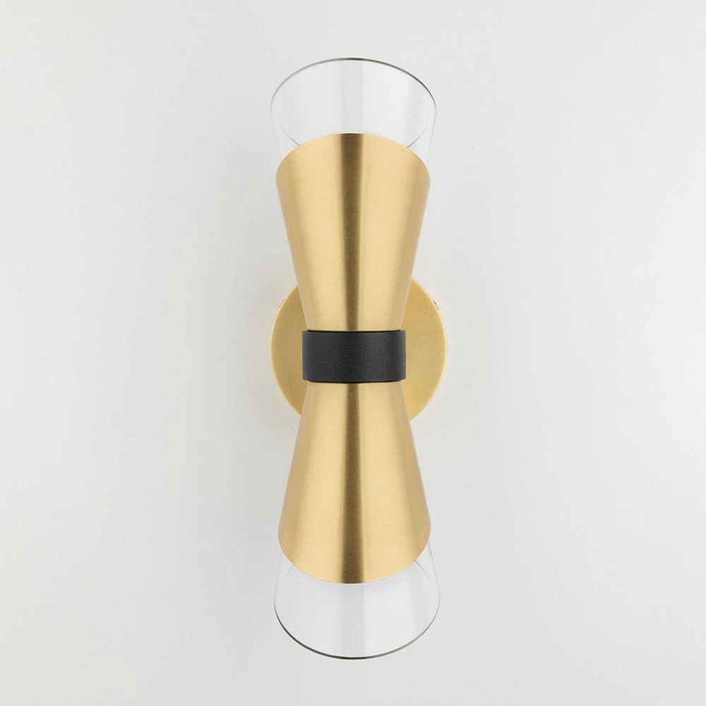 Angie 2-Light Aged Brass 15 in. H LED Wall Sconce by MITZI HUDSON VALLEY LIGHTING 7 Angie 2-Light Aged Brass 15 in. H LED Wall Sconce by MITZI HUDSON VALLEY LIGHTING - Image 5