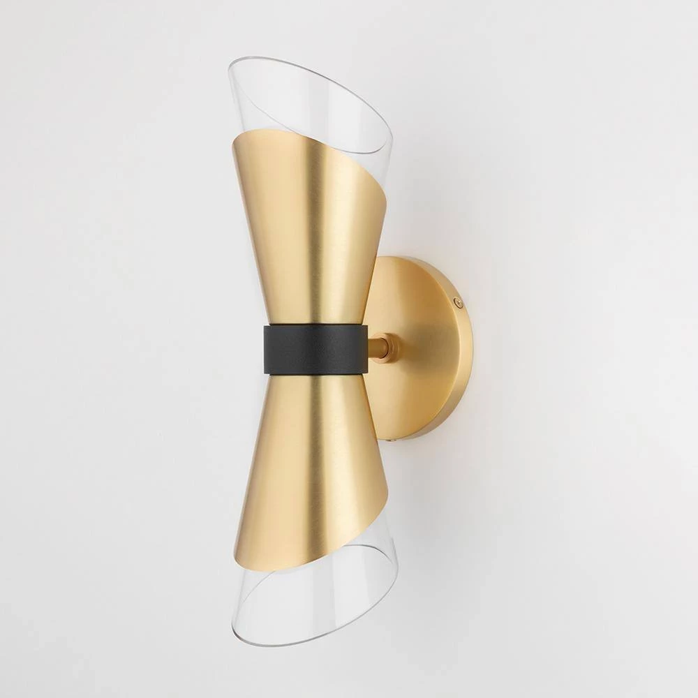 Angie 2-Light Aged Brass 15 in. H LED Wall Sconce by MITZI HUDSON VALLEY LIGHTING 6 Angie 2-Light Aged Brass 15 in. H LED Wall Sconce by MITZI HUDSON VALLEY LIGHTING - Image 4