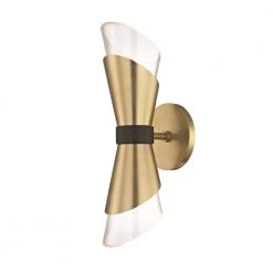 Angie 2-Light Aged Brass 15 in. H LED Wall Sconce by MITZI HUDSON VALLEY LIGHTING