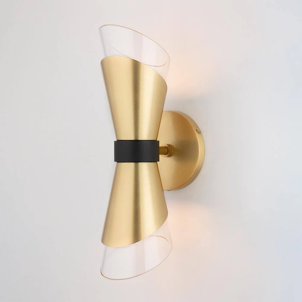 Angie 2-Light Aged Brass 15 in. H LED Wall Sconce by MITZI HUDSON VALLEY LIGHTING 5 Angie 2-Light Aged Brass 15 in. H LED Wall Sconce by MITZI HUDSON VALLEY LIGHTING - Image 3