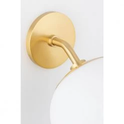 Estee 1-Light Aged Brass Wall Sconce with Opal Etched Glass by MITZI HUDSON VALLEY LIGHTING -EcoSmart Sales aged brass mitzi hudson valley lighting vanity lighting h134101 agb 1f 1000