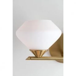 Valerie 1-Light Aged Brass Bath Light with Opal Matte Glass Shade by MITZI HUDSON VALLEY LIGHTING -EcoSmart Sales aged brass mitzi hudson valley lighting vanity lighting h136301 agb 1f 1000