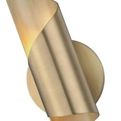 Evie 1-Light Aged Brass LED Wall Sconce by MITZI HUDSON VALLEY LIGHTING -EcoSmart Sales aged brass mitzi hudson valley lighting vanity lighting h161101 agb 4f 1000