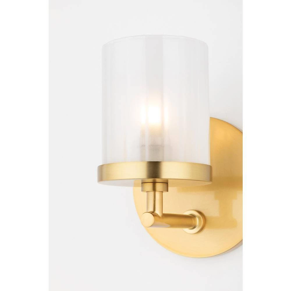 Ryan 1-Light Aged Brass Bath Light with Clear Frosted Glass Shade by MITZI HUDSON VALLEY LIGHTING 6 Ryan 1-Light Aged Brass Bath Light with Clear Frosted Glass Shade by MITZI HUDSON VALLEY LIGHTING - Image 4