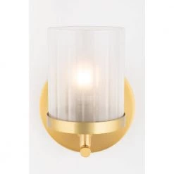 Ryan 1-Light Aged Brass Bath Light with Clear Frosted Glass Shade by MITZI HUDSON VALLEY LIGHTING 13 Ryan 1-Light Aged Brass Bath Light with Clear Frosted Glass Shade by MITZI HUDSON VALLEY LIGHTING -EcoSmart Sales aged brass mitzi hudson valley lighting vanity lighting h239301 agb 44 1000