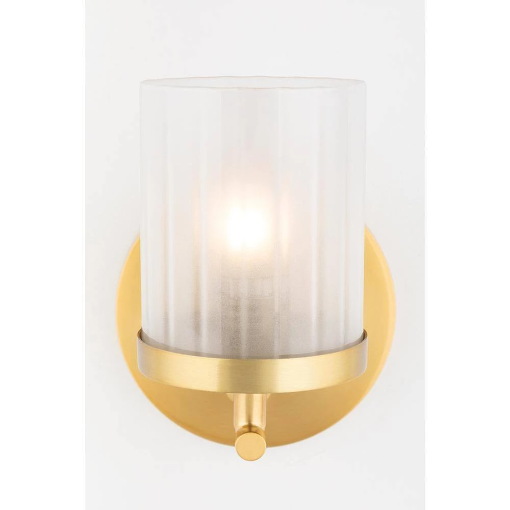 Ryan 1-Light Aged Brass Bath Light with Clear Frosted Glass Shade by MITZI HUDSON VALLEY LIGHTING 7 Ryan 1-Light Aged Brass Bath Light with Clear Frosted Glass Shade by MITZI HUDSON VALLEY LIGHTING - Image 5