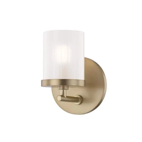 Ryan 1-Light Aged Brass Bath Light with Clear Frosted Glass Shade by MITZI HUDSON VALLEY LIGHTING 3 Ryan 1-Light Aged Brass Bath Light with Clear Frosted Glass Shade by MITZI HUDSON VALLEY LIGHTING