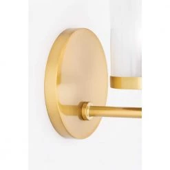 Ryan 1-Light Aged Brass Bath Light with Clear Frosted Glass Shade by MITZI HUDSON VALLEY LIGHTING 14 Ryan 1-Light Aged Brass Bath Light with Clear Frosted Glass Shade by MITZI HUDSON VALLEY LIGHTING -EcoSmart Sales aged brass mitzi hudson valley lighting vanity lighting h239301 agb fa 1000