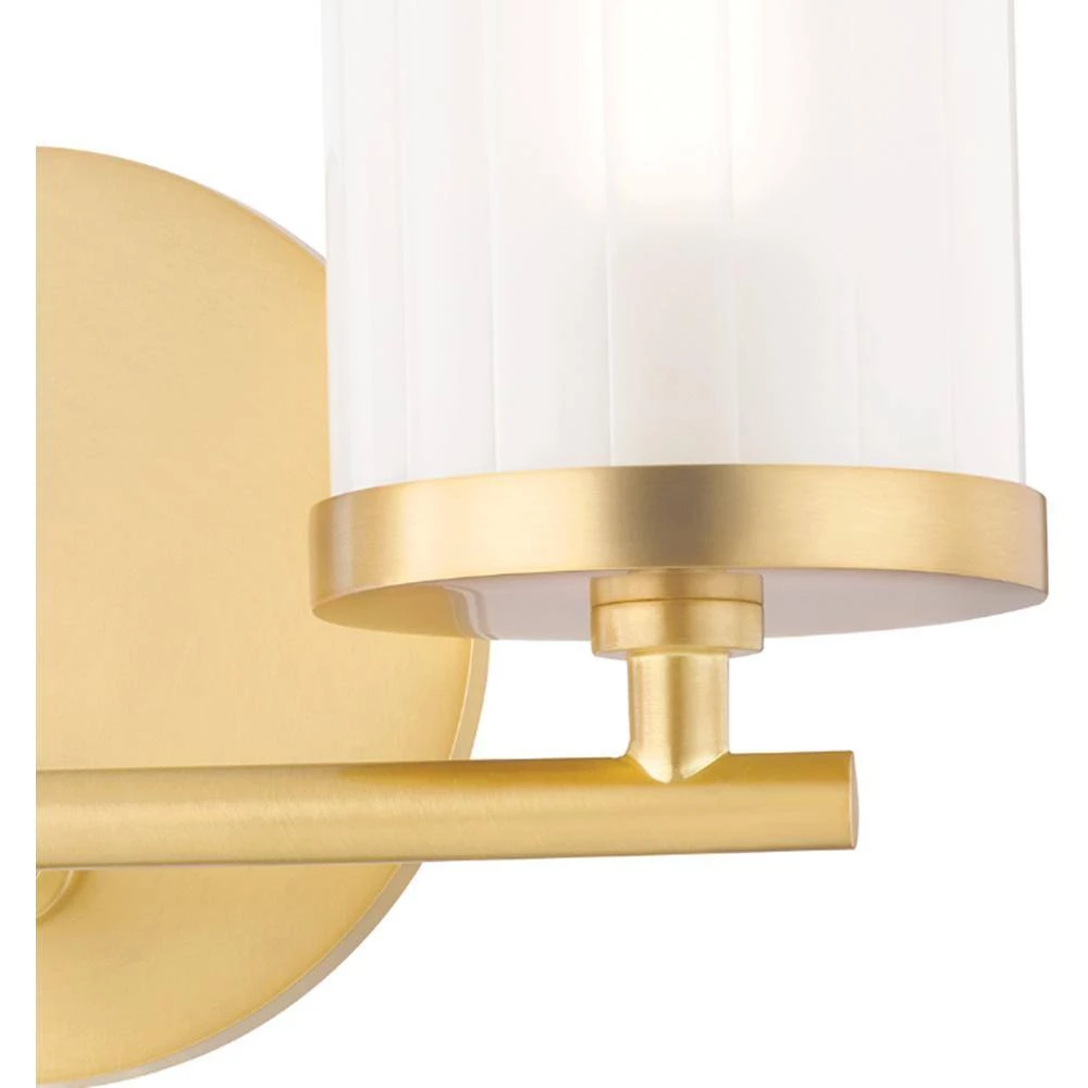 Ryan 2-Light Aged Brass Bath Light with Clear Frosted Glass Shade by MITZI HUDSON VALLEY LIGHTING 7 Ryan 2-Light Aged Brass Bath Light with Clear Frosted Glass Shade by MITZI HUDSON VALLEY LIGHTING - Image 5