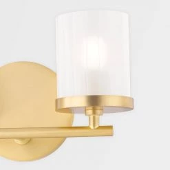 Ryan 2-Light Aged Brass Bath Light with Clear Frosted Glass Shade by MITZI HUDSON VALLEY LIGHTING 17 Ryan 2-Light Aged Brass Bath Light with Clear Frosted Glass Shade by MITZI HUDSON VALLEY LIGHTING -EcoSmart Sales aged brass mitzi hudson valley lighting vanity lighting h239302 agb 76 1000