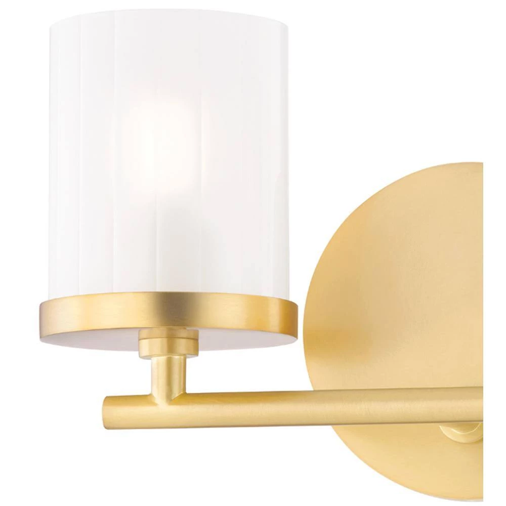 Ryan 2-Light Aged Brass Bath Light with Clear Frosted Glass Shade by MITZI HUDSON VALLEY LIGHTING 5 Ryan 2-Light Aged Brass Bath Light with Clear Frosted Glass Shade by MITZI HUDSON VALLEY LIGHTING - Image 3