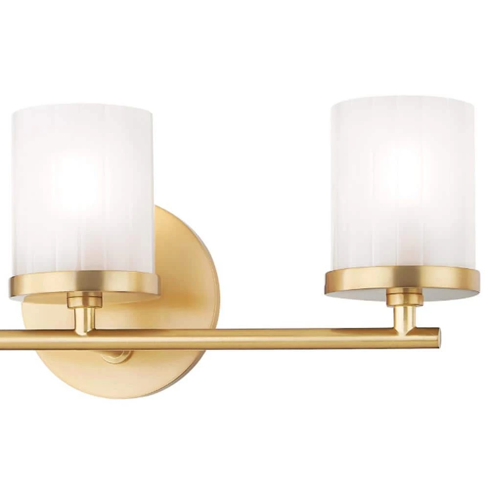 Ryan 3-Light Aged Brass Bath Light with Clear Frosted Glass Shade by MITZI HUDSON VALLEY LIGHTING 7 Ryan 3-Light Aged Brass Bath Light with Clear Frosted Glass Shade by MITZI HUDSON VALLEY LIGHTING - Image 6