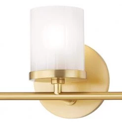 Ryan 3-Light Aged Brass Bath Light with Clear Frosted Glass Shade by MITZI HUDSON VALLEY LIGHTING 14 Ryan 3-Light Aged Brass Bath Light with Clear Frosted Glass Shade by MITZI HUDSON VALLEY LIGHTING -EcoSmart Sales aged brass mitzi hudson valley lighting vanity lighting h239303 agb 4f 1000