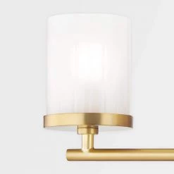 Ryan 3-Light Aged Brass Bath Light with Clear Frosted Glass Shade by MITZI HUDSON VALLEY LIGHTING 12 Ryan 3-Light Aged Brass Bath Light with Clear Frosted Glass Shade by MITZI HUDSON VALLEY LIGHTING -EcoSmart Sales aged brass mitzi hudson valley lighting vanity lighting h239303 agb 66 1000