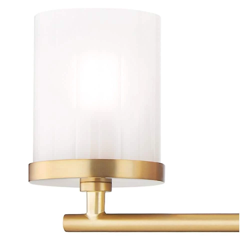 Ryan 3-Light Aged Brass Bath Light with Clear Frosted Glass Shade by MITZI HUDSON VALLEY LIGHTING 5 Ryan 3-Light Aged Brass Bath Light with Clear Frosted Glass Shade by MITZI HUDSON VALLEY LIGHTING - Image 4