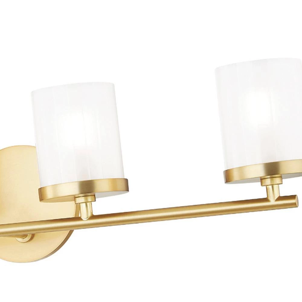 Ryan 4-Light Aged Brass Bath Light with Clear Frosted Glass Shade by MITZI HUDSON VALLEY LIGHTING 7 Ryan 4-Light Aged Brass Bath Light with Clear Frosted Glass Shade by MITZI HUDSON VALLEY LIGHTING - Image 5