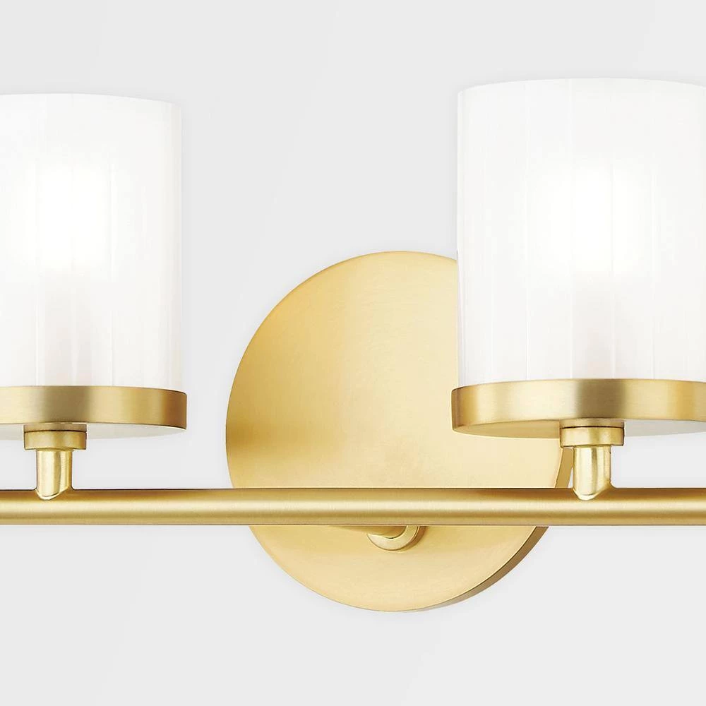 Ryan 4-Light Aged Brass Bath Light with Clear Frosted Glass Shade by MITZI HUDSON VALLEY LIGHTING 9 Ryan 4-Light Aged Brass Bath Light with Clear Frosted Glass Shade by MITZI HUDSON VALLEY LIGHTING - Image 7