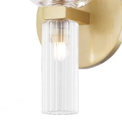 Tabitha 4.75 in. 1-Light Aged Brass Vanity Light by MITZI HUDSON VALLEY LIGHTING -EcoSmart Sales aged brass mitzi hudson valley lighting vanity lighting h384301 agb 4f 1000