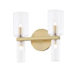 Tabitha 4.75 in. 2-Light Aged Brass Vanity Light by MITZI HUDSON VALLEY LIGHTING