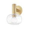 Harlow 1-Light Aged Brass Wall Sconce by MITZI HUDSON VALLEY LIGHTING -EcoSmart Sales aged brass mitzi hudson valley lighting vanity lighting h4033101 agb 64 1000