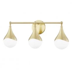 Ariana 4.75 in. 3-Light Aged Brass Vanity-Light by MITZI HUDSON VALLEY LIGHTING