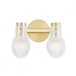 Jenna 4.75 in. 2-Light Aged Brass Vanity Light by MITZI HUDSON VALLEY LIGHTING