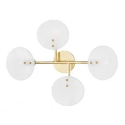 Giselle 4.75 in. Aged Brass Wall Sconce by MITZI HUDSON VALLEY LIGHTING -EcoSmart Sales aged brass mitzi hudson valley lighting vanity lighting h428604 agb 4f 1000