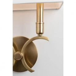 Gwen 2-Light Aged Brass Wall Sconce with White Linen Shade by MITZI HUDSON VALLEY LIGHTING -EcoSmart Sales aged brass mitzi hudson valley lighting wall sconces h212102s agb 4f 1000