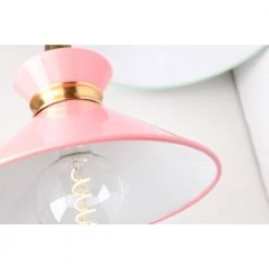 Kiki 1-Light 14 in. W Aged Brass Pendant with Pink Shade by MITZI HUDSON VALLEY LIGHTING -EcoSmart Sales aged brass pink mitzi hudson valley lighting chandeliers h251701s agb pk fa 1000