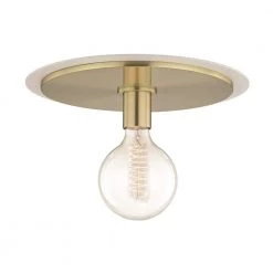 Milo 1-Light Aged Brass Large Flush Mount with White Accents by MITZI HUDSON VALLEY LIGHTING