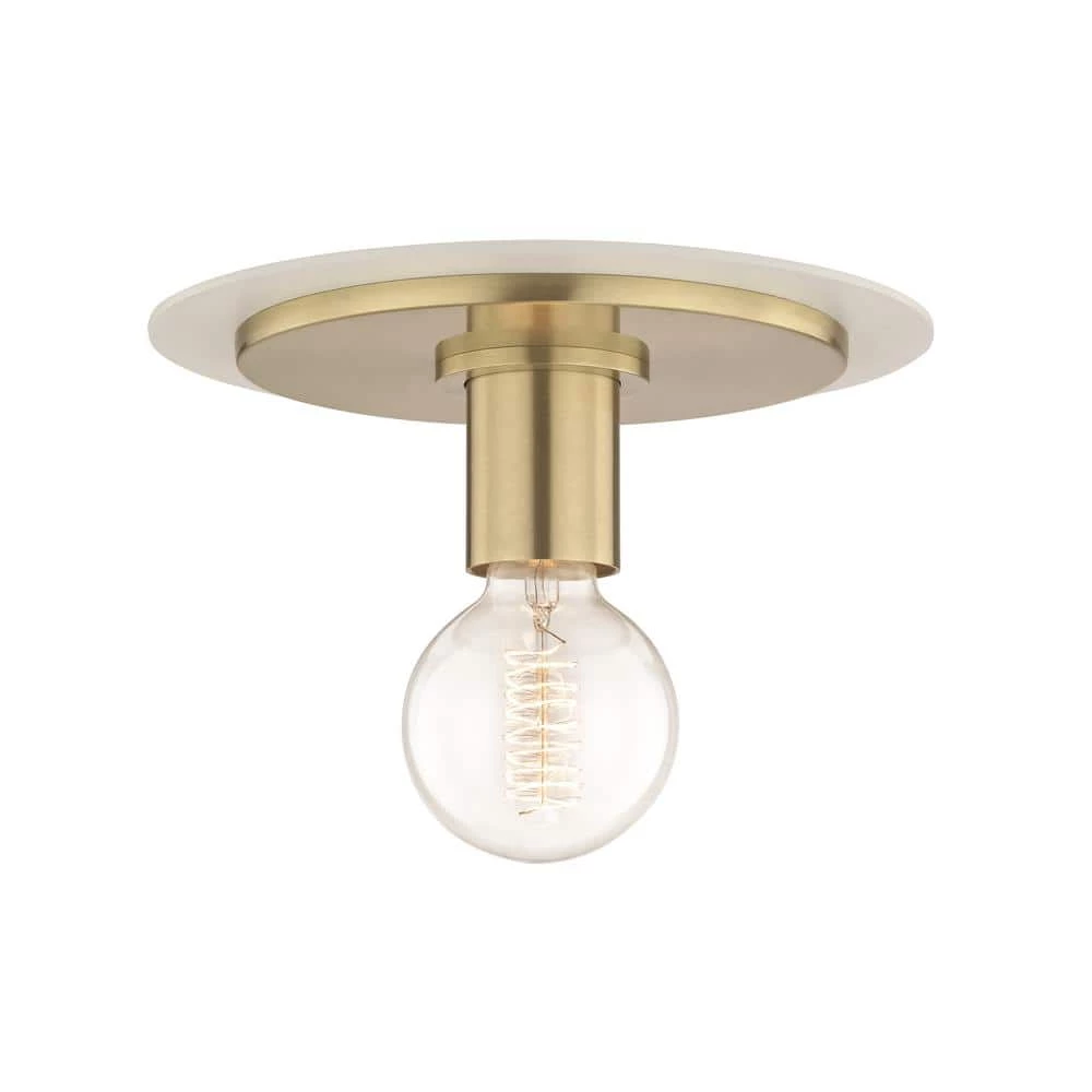 Milo 1-Light Aged Brass Small Flush Mount with White Accents by MITZI HUDSON VALLEY LIGHTING 3 Milo 1-Light Aged Brass Small Flush Mount with White Accents by MITZI HUDSON VALLEY LIGHTING