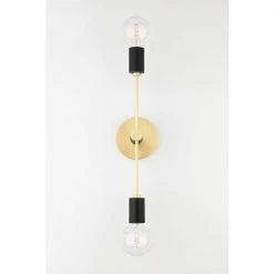 Astrid 2-Light Aged Brass Wall Sconce with Black Accents by MITZI HUDSON VALLEY LIGHTING 12 Astrid 2-Light Aged Brass Wall Sconce with Black Accents by MITZI HUDSON VALLEY LIGHTING -EcoSmart Sales aged brass with black accents mitzi hudson valley lighting vanity lighting h178102 agb bk 1f 1000