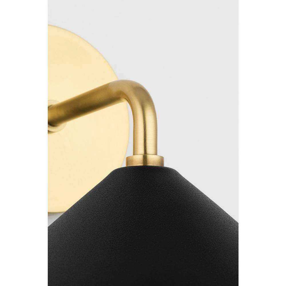 Marnie 1-Light Aged Brass Wall Sconce with Black Shade by MITZI HUDSON VALLEY LIGHTING 5 Marnie 1-Light Aged Brass Wall Sconce with Black Shade by MITZI HUDSON VALLEY LIGHTING - Image 3