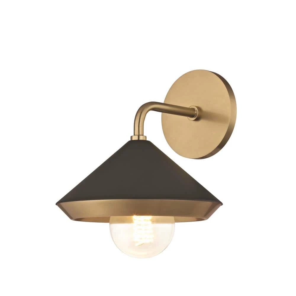 Marnie 1-Light Aged Brass Wall Sconce with Black Shade by MITZI HUDSON VALLEY LIGHTING 3 Marnie 1-Light Aged Brass Wall Sconce with Black Shade by MITZI HUDSON VALLEY LIGHTING