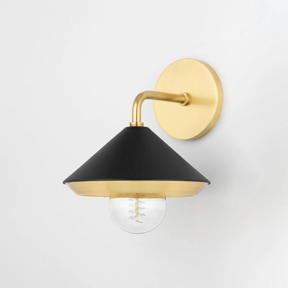 Marnie 1-Light Aged Brass Wall Sconce with Black Shade by MITZI HUDSON VALLEY LIGHTING 8 Marnie 1-Light Aged Brass Wall Sconce with Black Shade by MITZI HUDSON VALLEY LIGHTING - Image 6