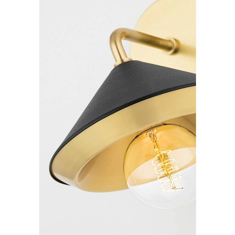 Marnie 1-Light Aged Brass Wall Sconce with Black Shade by MITZI HUDSON VALLEY LIGHTING 6 Marnie 1-Light Aged Brass Wall Sconce with Black Shade by MITZI HUDSON VALLEY LIGHTING - Image 4