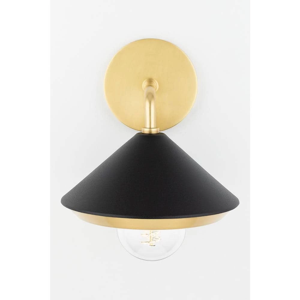 Marnie 1-Light Aged Brass Wall Sconce with Black Shade by MITZI HUDSON VALLEY LIGHTING 4 Marnie 1-Light Aged Brass Wall Sconce with Black Shade by MITZI HUDSON VALLEY LIGHTING - Image 2