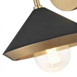 Marnie 1-Light Aged Brass Wall Sconce with Black Shade by MITZI HUDSON VALLEY LIGHTING 24 Marnie 1-Light Aged Brass Wall Sconce with Black Shade by MITZI HUDSON VALLEY LIGHTING -EcoSmart Sales aged brass with black shade mitzi hudson valley lighting vanity lighting h139101 agb bk fa 1000