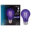 40-Watt Equivalent A19 Blacklight Ultraviolet Glow in the Dark LED Light Bulb (1-Pack) by EcoSmart 2 40-Watt Equivalent A19 Blacklight Ultraviolet Glow in the Dark LED Light Bulb (1-Pack) by EcoSmart -EcoSmart Sales black ecosmart colored light bulbs fg 04239 64 1000