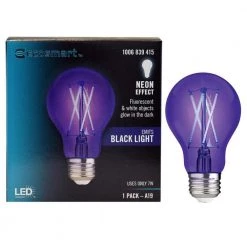40-Watt Equivalent A19 Blacklight Ultraviolet Glow in the Dark LED Light Bulb (1-Pack) by EcoSmart