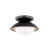 Cadence 4 in. 1-Light Black Lustro/Gold Leaf Semi-Flush Mount with Opal Matte Shade by MITZI HUDSON VALLEY LIGHTING -EcoSmart Sales black lustro gold leaf mitzi hudson valley lighting flush mount lights h368601s blk gl 64 1000