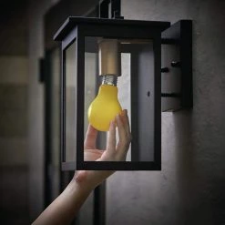 60-Watt Equivalent A19 Outdoor Bug Light Yellow LED Light Bulb (1-Pack) by EcoSmart -EcoSmart Sales bug light ecosmart bug light bulbs fg 04245 66 1000