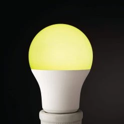 60-Watt Equivalent A19 CEC Color Changing LED Party Light Bulb Starter Kit with Remote (1-Pack) by EcoSmart -EcoSmart Sales ecosmart colored light bulbs 11a19060wrgbw01 4f 1000