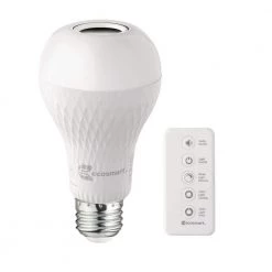 60-Watt Equivalent A21 Bluetooth Speaker Colored LED Light Bulb Plus Bright White with Remote Control (1-Pack) by EcoSmart -EcoSmart Sales ecosmart colored light bulbs btom60rgb3kesm 40 1000