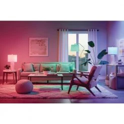 60-Watt Equivalent A21 Bluetooth Speaker Colored LED Light Bulb Plus Bright White with Remote Control (1-Pack) by EcoSmart -EcoSmart Sales ecosmart colored light bulbs btom60rgb3kesm a0 1000