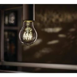 40-Watt Equivalent AT19 Dimmable Horizontal Filament LED Vintage Edison Light Bulb Soft White (1-Pack) by EcoSmart -EcoSmart Sales ecosmart edison bulbs at19c6e26827w 77 1000