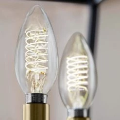 60-Watt Equivalent B11 Dimmable E12 Candelabra Fine Bendy Filament LED Vintage Edison Light Bulb Soft White (3-Pack) by EcoSmart -EcoSmart Sales ecosmart edison bulbs b11c7e12827s 1d 1000